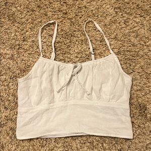 ❤️ 4/$10 Hollister White Crop Top with Bow Detail